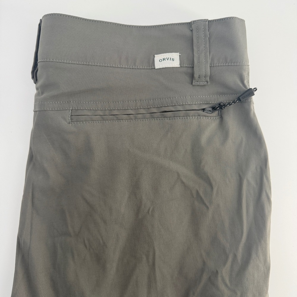 Orvis Mens 34x32 Gray Tech Travel Hiking Pants Water Repellent Stretch Outdoor